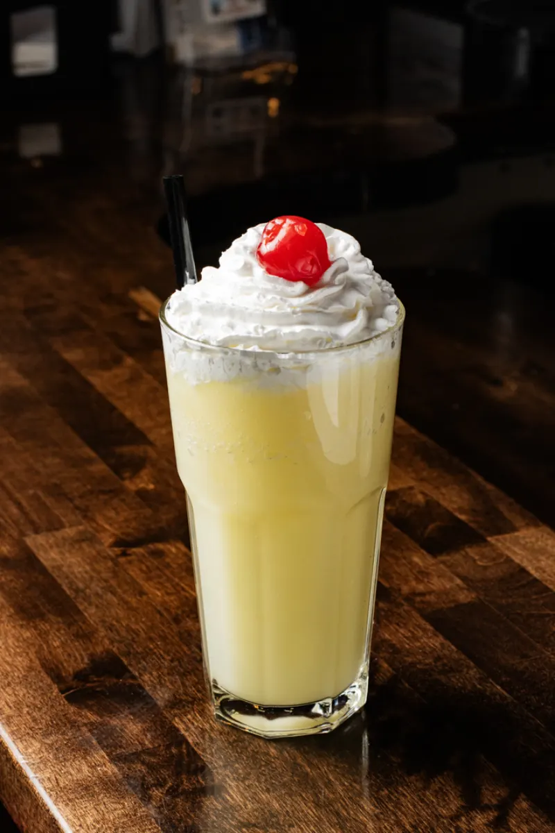 Piña Colada tropical cocktail at The Foodie Club
