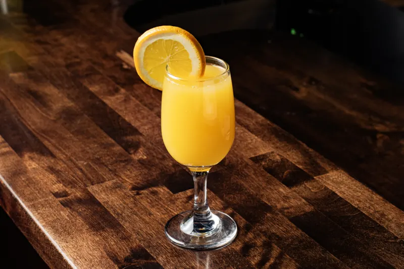 Mimosa brunch cocktail at The Foodie Club Tusayan