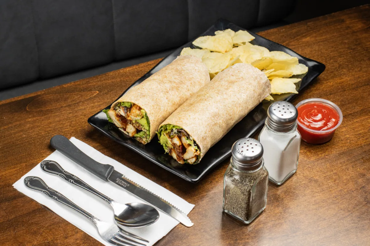 Chicken Bacon Ranch Wrap lunch at The Foodie Club Tusayan
