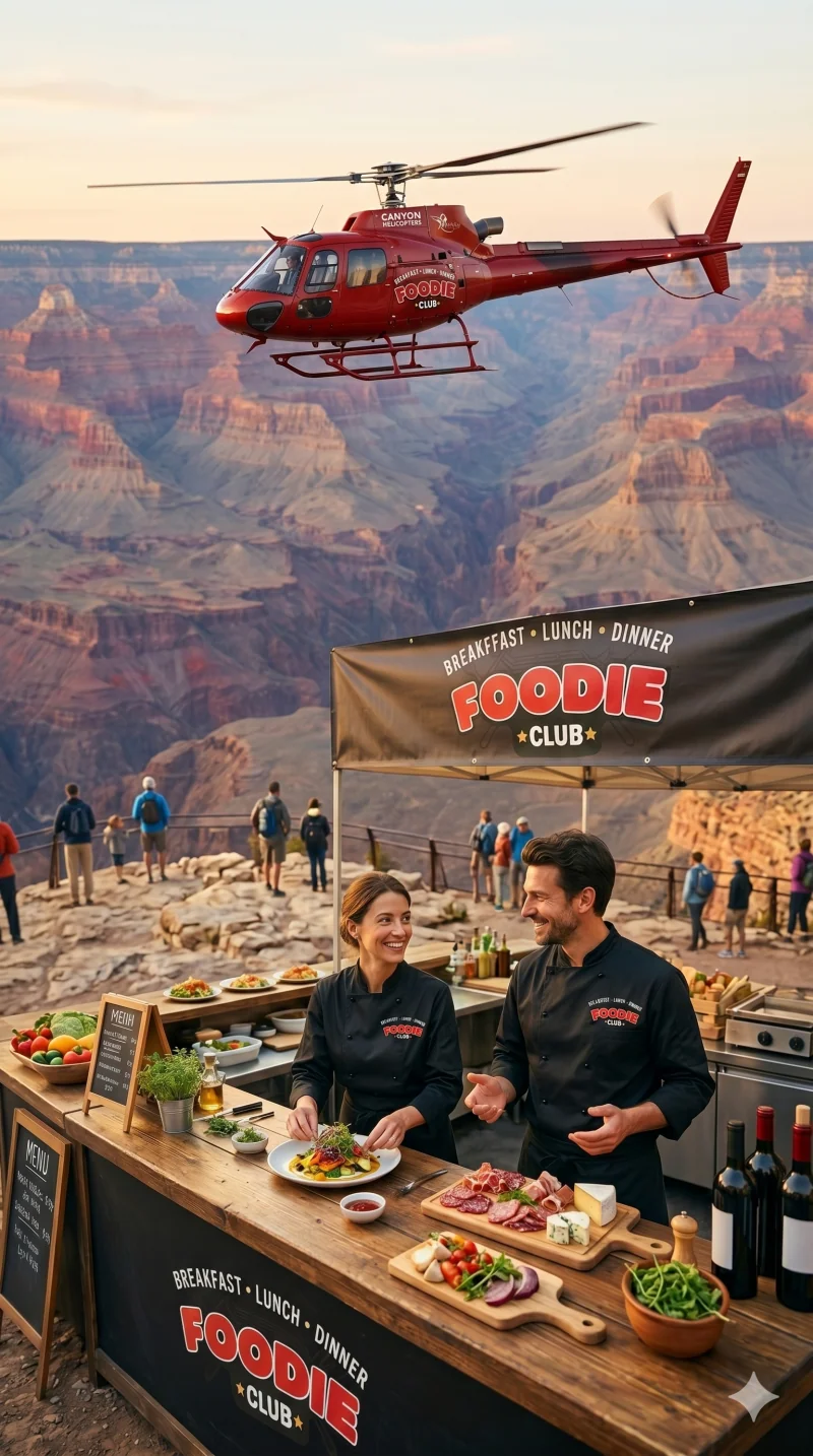 The Foodie Club chefs serving at the Grand Canyon South Rim